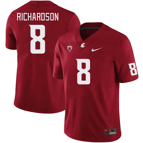 Men #8 Devin Richardson Washington State Cougars College Football Jerseys Stitched Sale-Crimson